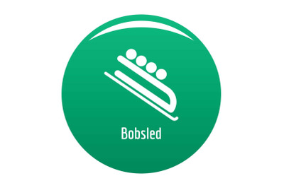 Bobsled icon vector green