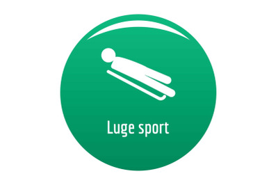 Luge sport icon vector green