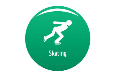 Skating icon vector green