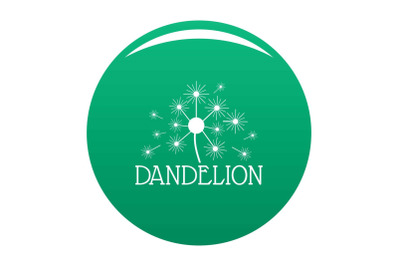 Fluffy dandelion logo icon vector green