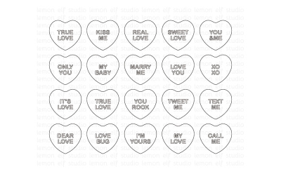 Conversation Hearts-Digital Stamp (LES.DS22)