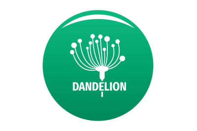 Cute dandelion logo icon vector green