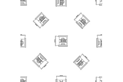 Open food fridge pattern seamless vector
