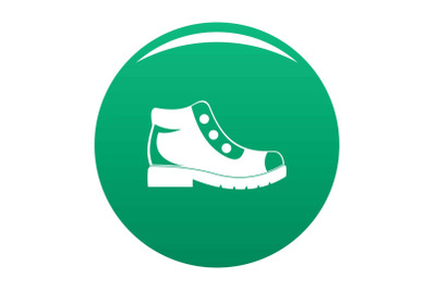 Hiking boots icon vector green