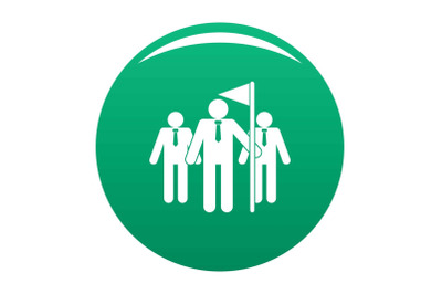Teamwork competition icon vector green