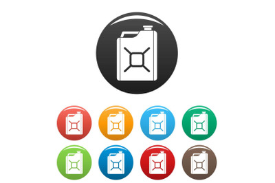 Gas canister icons set color