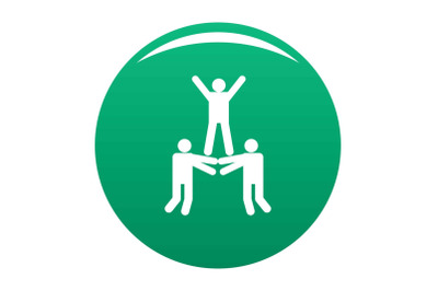 Happy teamwork icon vector green