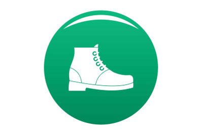 Hiking boots icon vector green