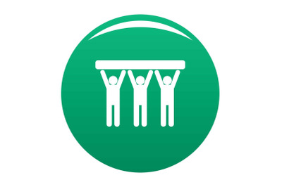 Strong teamwork icon vector green