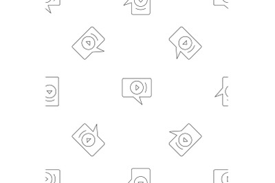 Video chat pattern seamless vector