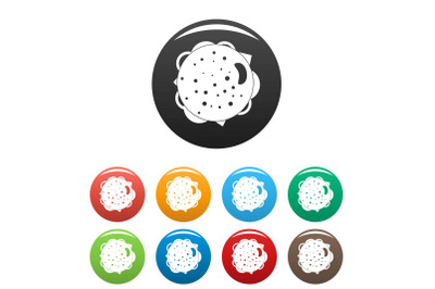 Top view burger icons set color