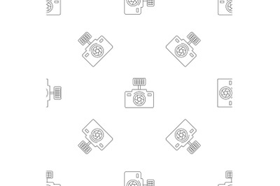 Photo camera pattern seamless vector