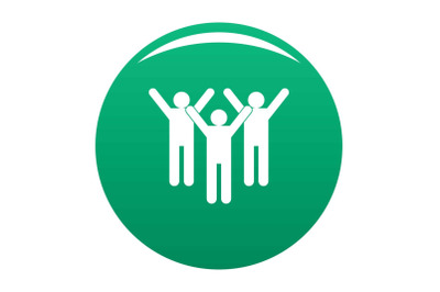 Winning teamwork icon vector green