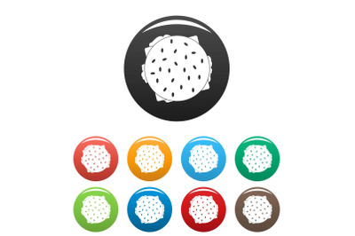 Top view hamburger icons set color