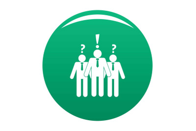 Asking teamwork icon vector green