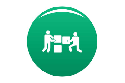 Building teamwork icon vector green