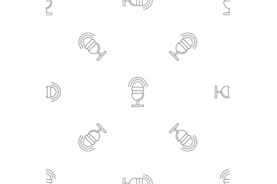 Studio microphone pattern seamless vector