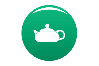 Teapot icon vector green