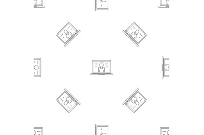 Video laptop chat pattern seamless vector