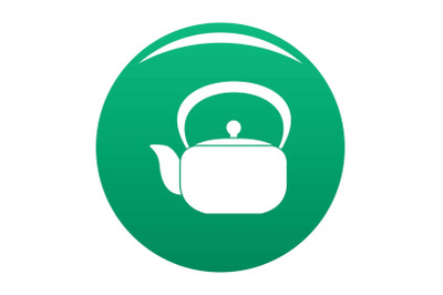 Chinese teapot icon vector green
