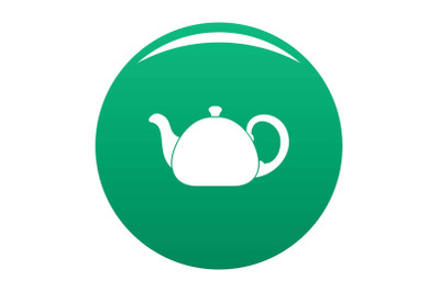Ceramic teapot icon vector green