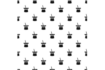 Wand in hat pattern seamless vector