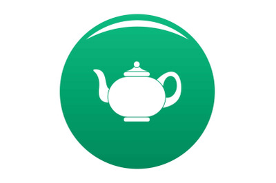 Kitchen teapot icon vector green