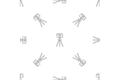 Camera on tripod pattern seamless vector