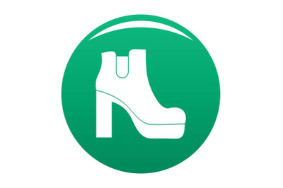Woman shoes icon vector green
