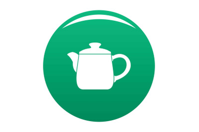 Ceramic kettle icon vector green