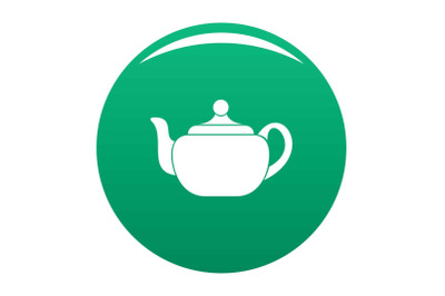 Small teapot icon vector green