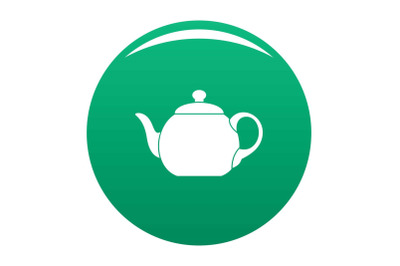 Big teapot icon vector green