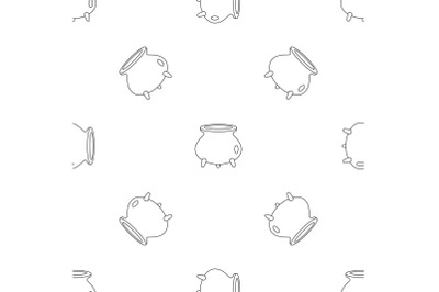 Halloween cauldron pattern seamless vector