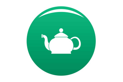 Closed teapot icon vector green