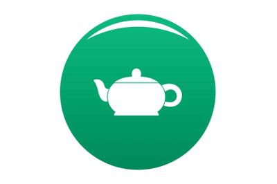 Hot teapot icon vector green