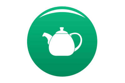 Pot bellied kettle icon vector green