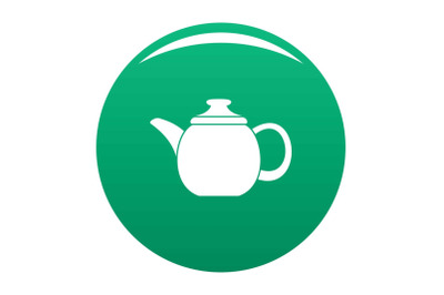 Steel teapot icon vector green