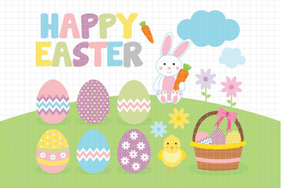 Happy Easter-Digital Clipart &28;LES.CL23&29;