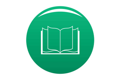 Book learning icon vector green