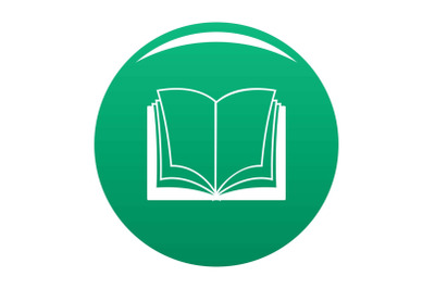 Book dictionary icon vector green