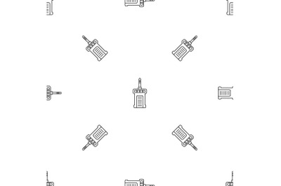 Portable radio pattern seamless vector