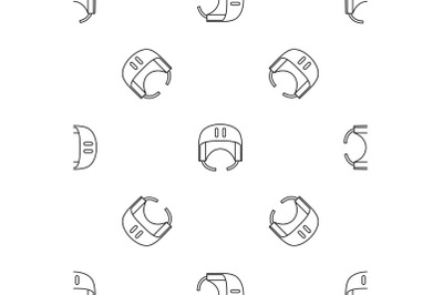 Canoe helmet pattern seamless vector