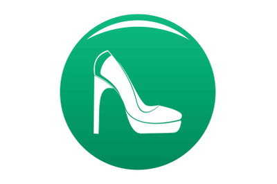 Woman shoes icon vector green