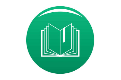 Book bookmark icon vector green