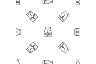 River canoe vest pattern seamless vector
