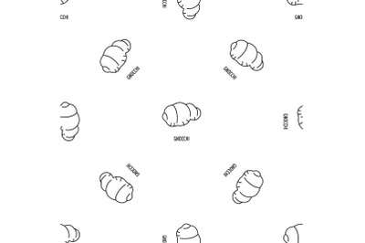 Gnocchi pasta pattern seamless vector