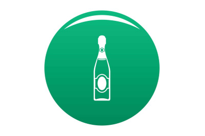 Dry champagne icon vector green
