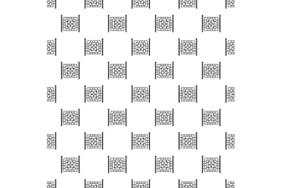 Fence with metal square pattern seamless vector