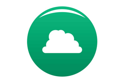 Mountainous cloud icon vector green