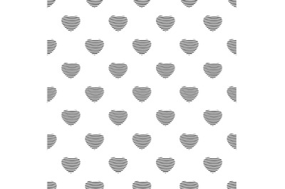 Striped heart pattern seamless vector